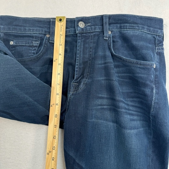 7 For All Mankind Relaxed Straight Leg Jeans Mens Size 33 Dark Blue Mid Rise - Picture 10 of 13